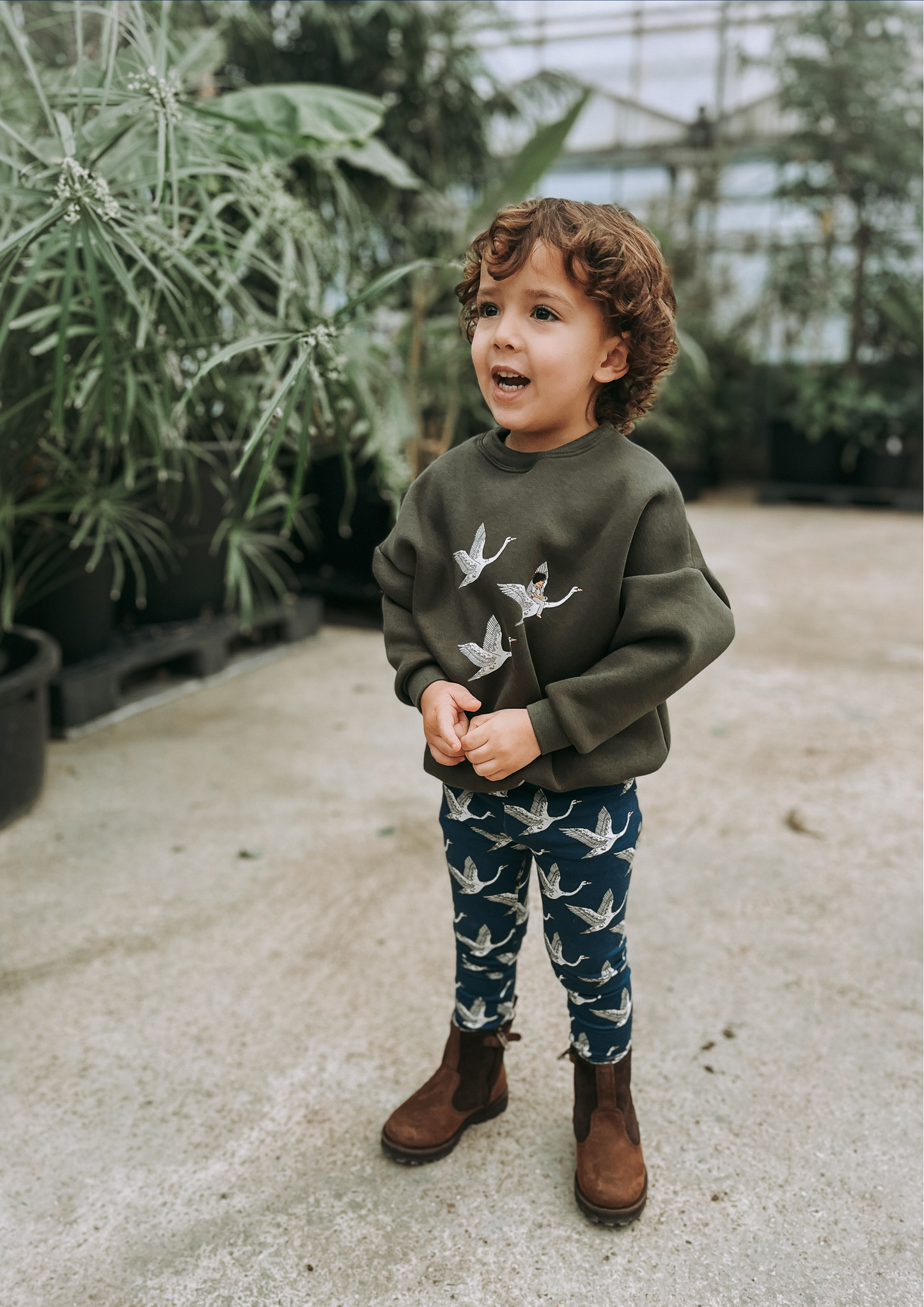 'Let's Fly Away' Sweater  - Army Green - Kind Rebel