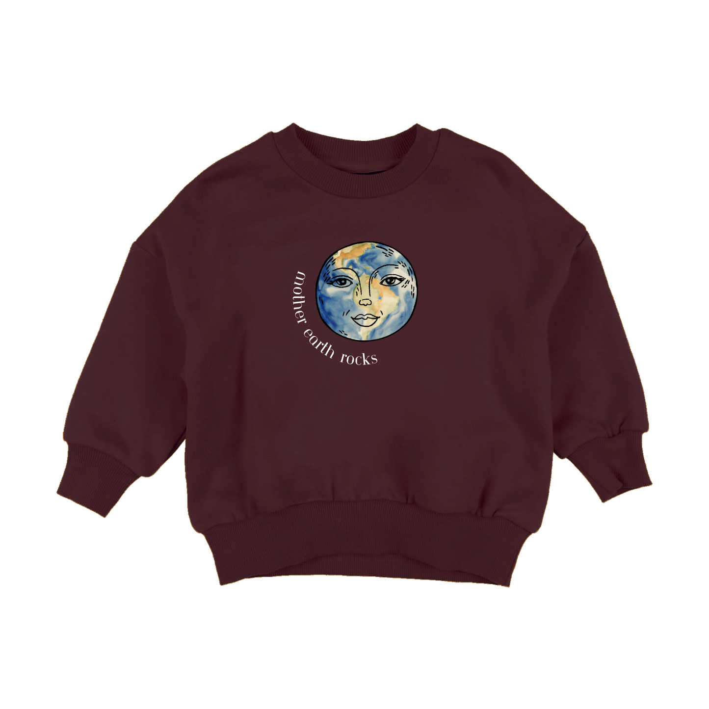 'Mother Earth Rocks' Sweater - Bordeaux - Kind Rebel