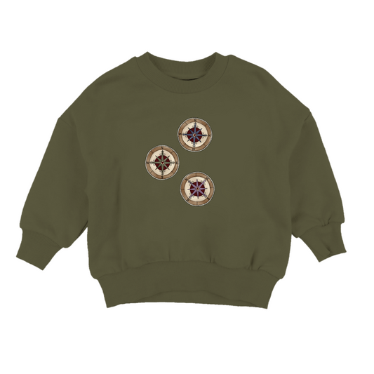 'Your Intuition Is Your Compass' Sweater  - Army Green