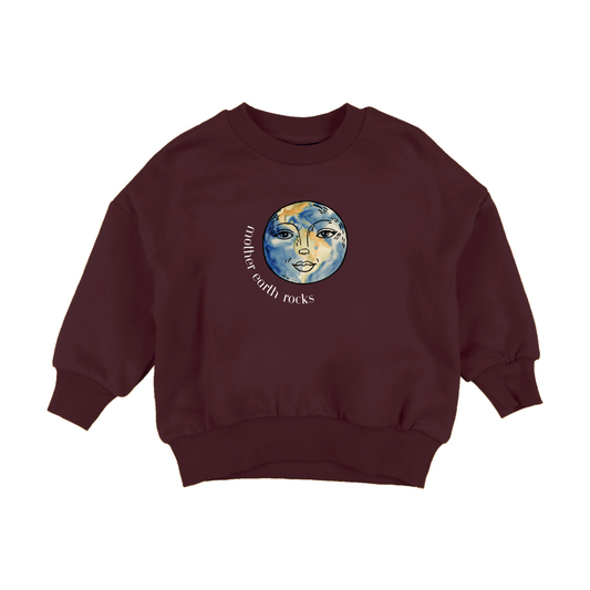 'Mother Earth Rocks' Sweater - Bordeaux - Kind Rebel